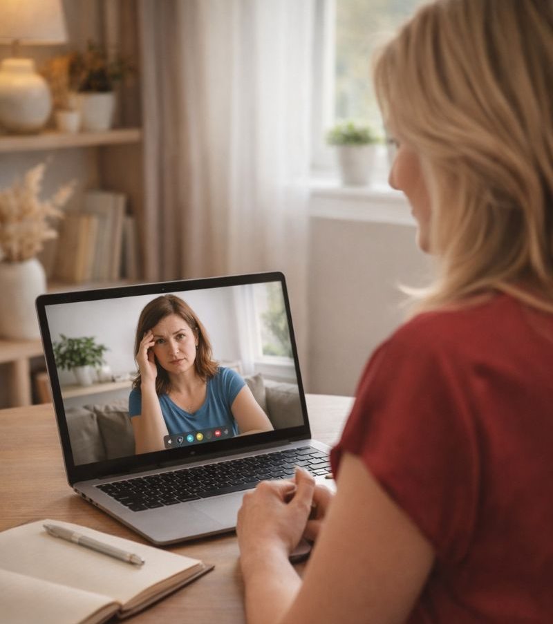 Online psihološko savjetovanje Online psihološko savjetovanje putem videopoziva iz sigurnosti vlastitog doma.
